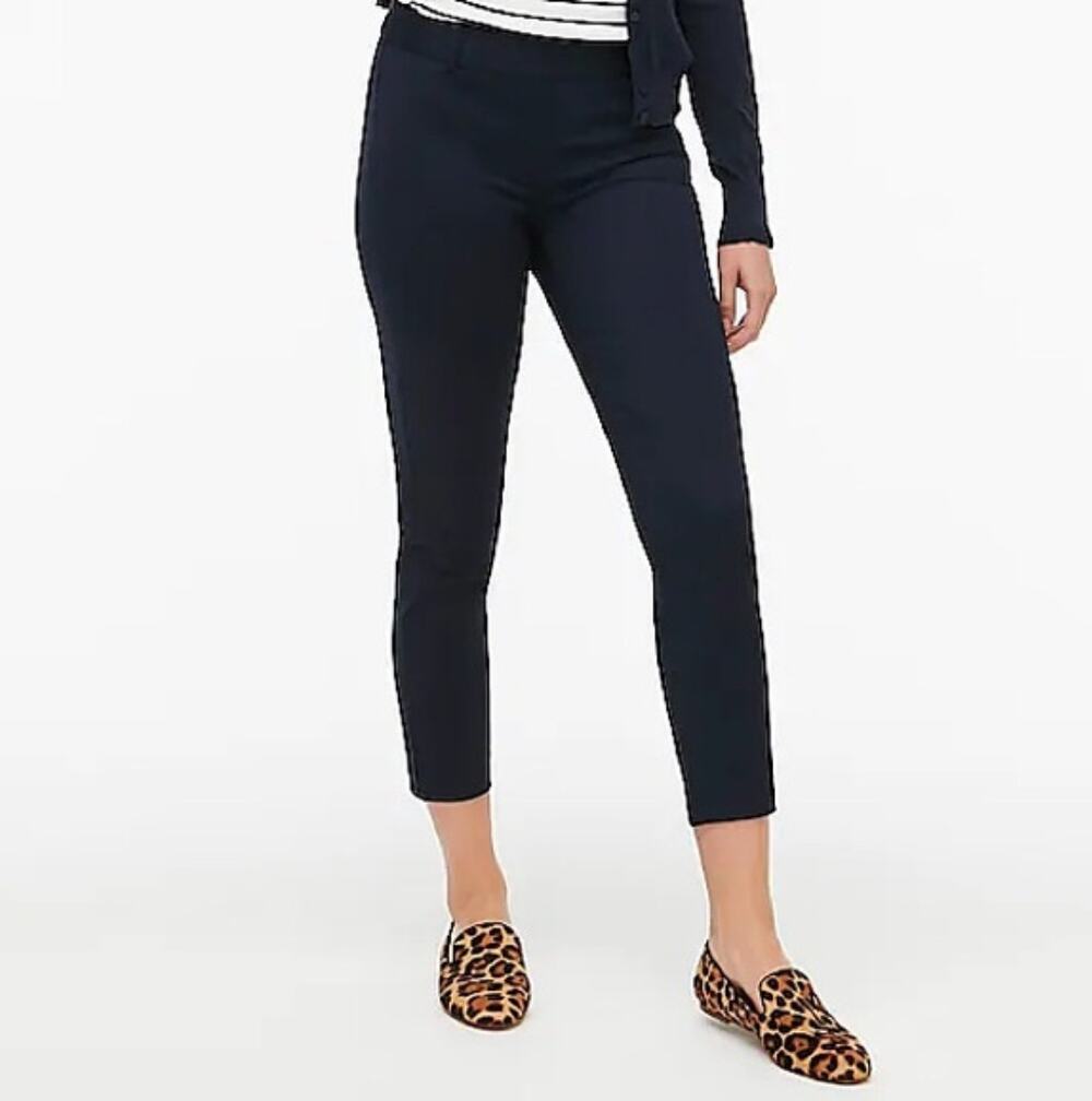 J. Crew Winnie Pant in Stretch Cotton Navy Blue H5159 Size 4